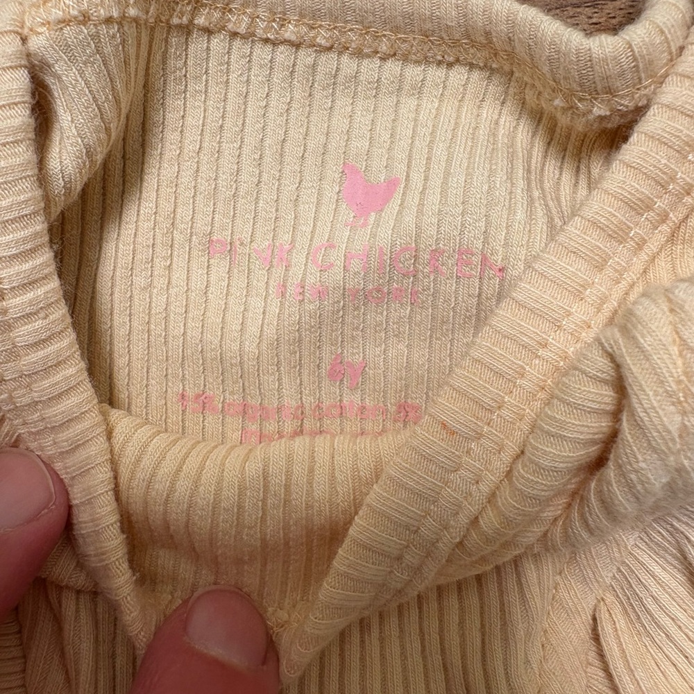Pink Chicken Ribbed Cream Top - Picture 3 of 3